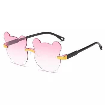 Детские солнцезащитные очки Teddy Bear без оправы с градиентными линзами для мальчиков и девочек для защиты глаз на пляже и на открытом воздухе UV400 0-8 years old