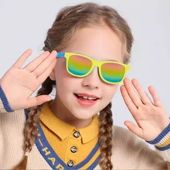 Детские солнцезащитные очки унисекс с градиентными цветными линзами, анти-УФ-блокировка, защита от солнечного света, ясное зрение, реквизит для фотосессии, отдых на открытом воздухе, пляжный бассейн