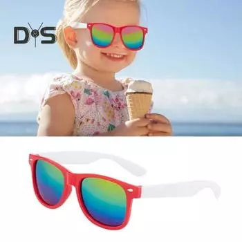 Детские солнцезащитные очки унисекс с градиентными цветными линзами, блокирующими УФ-излучение, защита глаз от солнечных лучей, прозрачное зрение, реквизит для фотосъемки на открытом воздухе, для отдыха на пляже, для бассейна, для детей синий