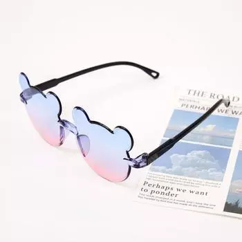 Детские солнцезащитные очки в форме медведя Детские очки с рисунком без оправы UV375 Детские очки для активного отдыха с антибликовым покрытием для девочек и мальчиков