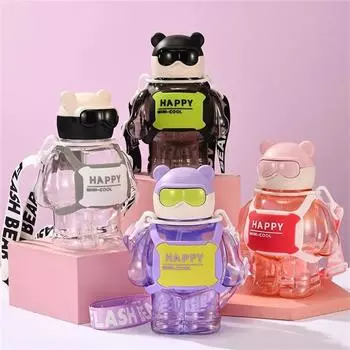 Детские соломенные кружки для детей с мягким носиком и ручкой Детские соломенные кружки подходят для школы, путешествий и прогулок One Size чёрный