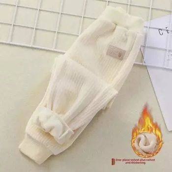 Детские спортивные брюки с флисовой подкладкой – теплые повседневные брюки на осень/зиму для мальчиков и девочек 80 cm