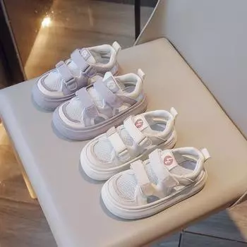 Детские спортивные сандалии Детские туфли с полыми носками, дышащая летняя повседневная пляжная обувь для девочек 23 фиолетовый