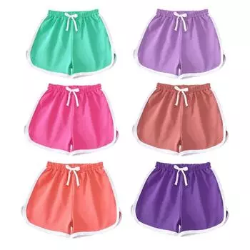 Детские спортивные шорты, брюки, летние шорты унисекс для мальчиков и девочек, повседневные короткие штаны ярких цветов, брюки, шорты XXL