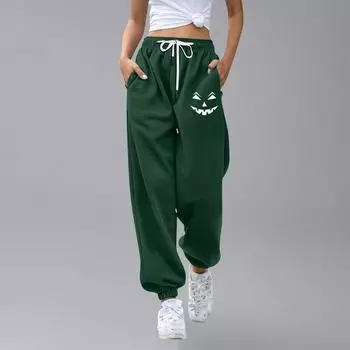 Детские спортивные штаны с принтом на Хэллоуин, градиентные, с карманом на кулиске, повседневные 160
