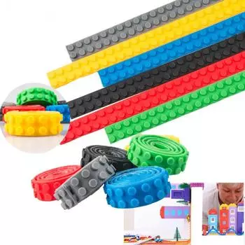 Детские строительные блоки, клейкая лента, совместимая с гибкой лентой, игрушка красный