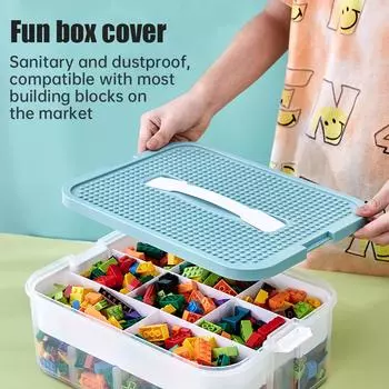 Детские строительные блоки, ящики для хранения, головоломка из игрушек с частицами, контейнер-перегородка, органайзер для детских игрушек, блоки, ящики для хранения