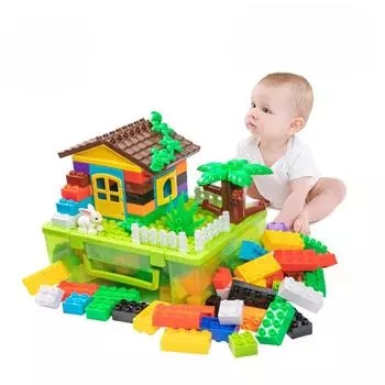 Детские строительные блоки Сборные игрушки Развивающие игрушки для младенцев, развивающие мозг Крупные частицы Раннее образование для девочек 28*22.5*10.8cm