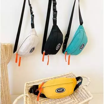 Детские сумки через плечо для мальчика, однотонная поясная сумка с буквенным принтом, уличная модная сумка для денег, сумки для монет, кошелек, спортивные поясные нагрудные сумки зелёный