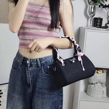 Детские сумки-мессенджеры, модные сумки и сумки-мешки с бантом, сумки через плечо для женщин, дизайнерские сумки через плечо one size чёрный