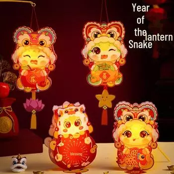 Детские светящиеся фонарики своими руками для фестиваля фонарей - комплект переносных фонарей на год Змеи