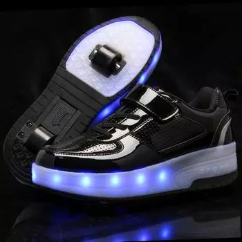 Детские светящиеся кроссовки, кроссовки, детская обувь, удобная волшебная наклейка, зарядная лампа, обувь 28-42 28 белый