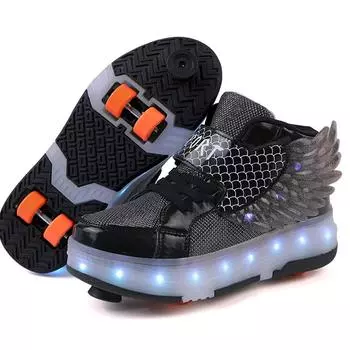 Детские светящиеся кроссовки, переключатель зарядки, светодиодные детские светящиеся кроссовки, легкая обувь для девочек 29 белый