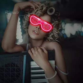 Детские светящиеся в темноте очки с 3 режимами освещения, светящиеся оправы, питание от батареек, форма сердца, косплей, день рождения, вечеринка, фотореквизит, светодиодные очки I