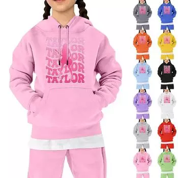 Детские свободные толстовки с длинным рукавом, блузки, повседневные модные однотонные пуловеры с капюшоном, толстовки с карманом 110 чёрный