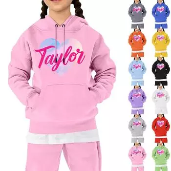 Детские свободные толстовки с длинным рукавом, блузки, повседневные модные однотонные пуловеры с капюшоном, толстовки с карманом 120