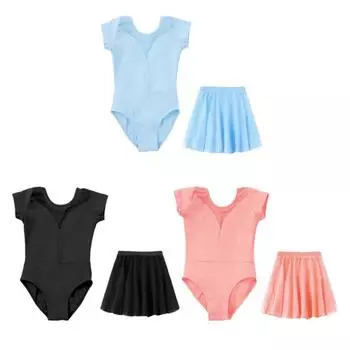 Детские танцевальные костюмы, боди без рукавов, топы и юбки, балетная одежда 110