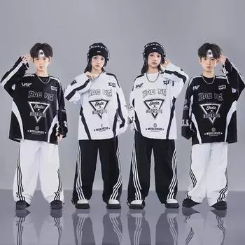 Детские танцевальные костюмы в стиле хип-хоп: Костюм для игры на барабанах для мальчиков и осенний уличный костюм для девочек. 120 cm