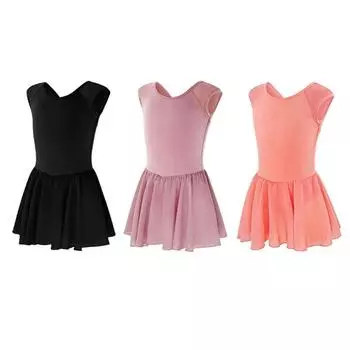 Детские танцевальные костюмы, женские летние шифоновые балетные костюмы без рукавов, тренировочные костюмы, цельная экзаменационная форма 110
