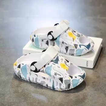 Детские тапочки Crocs для мальчиков Нескользящие сандалии для мальчиков для купания Летняя пляжная обувь Size28 ,Foot Length17.5cm белый