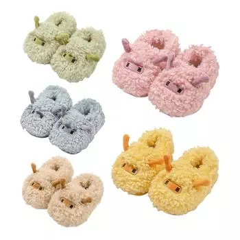 Детские тапочки для маленьких девочек, домашняя обувь, детские меховые шлепанцы, хлопковые тапочки с котом для мальчиков, теплые детские зимние 17