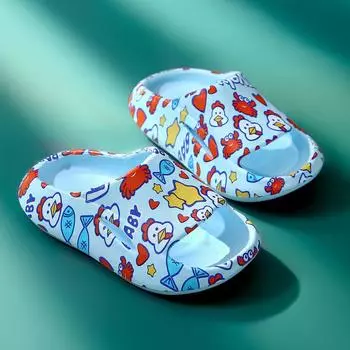 Детские тапочки для ванной, летние однотонные нескользящие мягкие тапочки для детей 2-8 лет, милые домашние тапочки для мальчиков и девочек 16cm fits 15cm Foot