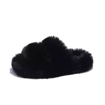 Детские тапочки Хаки Теплые Шерстяные Для Девочек Мальчиков Мягкие Меховые Тапочки Осень Зима Бежевые Белые Уличные Детские Хлопковые Тапочки 26 чёрный