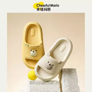 Детские тапочки Happy Mary, летняя домашняя обувь с милым рисунком для девочек, Нескользящие крутые тапочки на мягкой подошве для ванной комнаты для девочек, детские тапочки 190