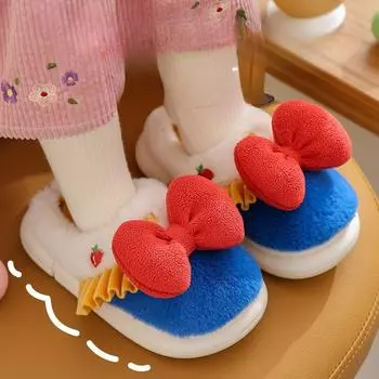 Детские тапочки из хлопка с бантом для принцессы 26-27 yards (inner length 16.5CM) синий