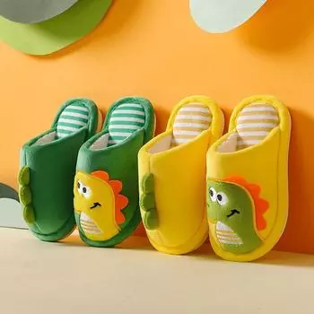 Детские тапочки из хлопка с героями мультфильмов, осенние и зимние, для девочек и мальчиков, милые детские тапочки, мягкие тапочки для дома, детские тапочки 24/25 (about 14.5cm long)