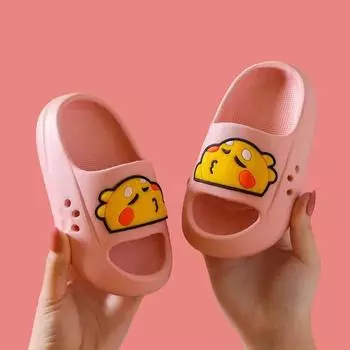 Детские тапочки из ЭВА, милые мультяшные тапочки для мальчиков и девочек, детские тапочки для детей среднего возраста, классные летние тапочки для родителей и детей 22-23 синий