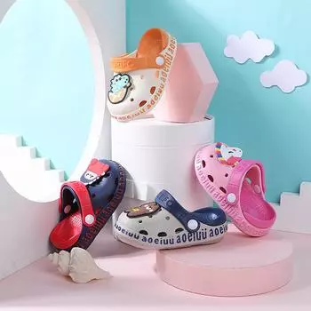 Детские тапочки из резины и пластика EVA для мальчиков и девочек Baotou, детская одежда, обувь для малышей, легкие, классные тапочки 140Mm-18-19 yards серый