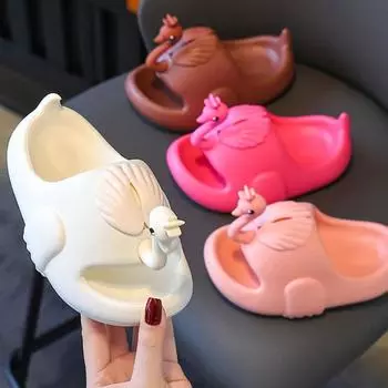 Детские тапочки «Лебедь», размер 22–40, летняя домашняя противоскользящая обувь для девочек 160 розовый