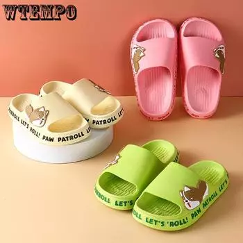 Детские тапочки, летние домашние домашние тапочки для ванной и ванной, тапочки с мягкой подошвой, верхняя одежда, мягкие сандалии с толстым дном, оптовая продажа 24-25 жёлтый