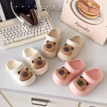Детские тапочки Летние Мальчики Девочки Нескользящие Носимые Милые Детские Мультяшные Медвежьи Туфли Отверстия Оптовая Продажа Сандалии Для Малышей 24-25 розовый