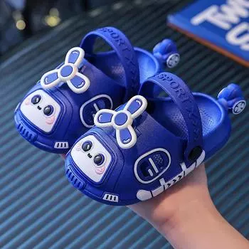 Детские тапочки, милый детский самолетик, мягкая подошва для девочек, нескользящая верхняя одежда для мальчиков, детский носок 17-18 синий