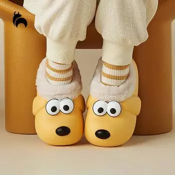 Детские тапочки Mo Dou, непромокаемая домашняя обувь из кожи EVA с рисунком щенка, уличная нескользящая детская обувь 180 розовый