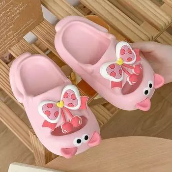 Детские тапочки с героями мультфильмов для мальчиков, летние пляжные домашние тапочки, милая обувь для девочек, домашние мягкие нескользящие милые детские тапочки 32 белый
