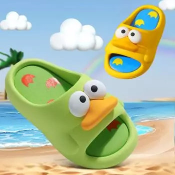 Детские тапочки с героями мультфильмов для мальчиков, летние пляжные домашние тапочки, милая обувь для девочек, домашние мягкие нескользящие милые детские тапочки 27 синий