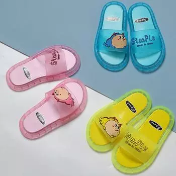 Детские тапочки с героями мультфильмов, светящаяся обувь из ПВХ на мягкой подошве, простые детские тапочки 28/29