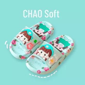 Детские тапочки с мягкой нескользящей подошвой на весну и лето - милые сандалии с героями мультфильмов для дома и улицы для мальчиков и девочек Size 30-31, Inner Length 190mm фиолетовый