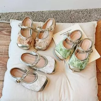 Детские тапочки с закрытыми носками для девочек, модные детские туфли в китайском стиле с вышитыми цветами, туфли принцессы на плоской подошве, лето 2024 г. 23 белый