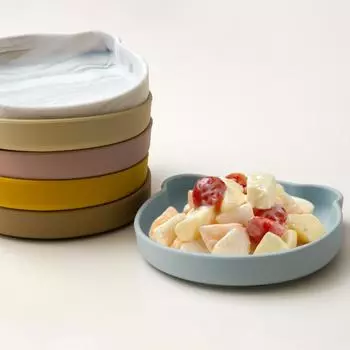 Детские тарелки для отлучения от груди Детская силиконовая присоска Миска с изображением медведя из мультфильма Обеденный прибор Кормление твердой пищей Детская посуда