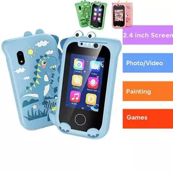 Детские телефоны Подарки Игрушки для детей 3-12 лет Игрушечный телефон с двойной камерой MP3-плеер Игровой сенсорный экран Обучающая игрушка Подарок на день рождения розовый