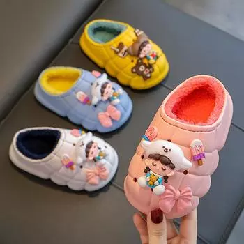 Детские теплые и флисовые водонепроницаемые хлопковые тапочки 24/25 inner length 15CM