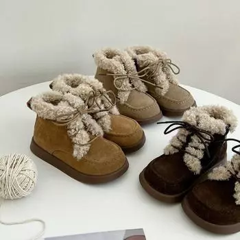 детские теплые короткие ботинки с бахромой ботинки Martin 22 верблюд