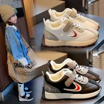 Детские теплые кроссовки TWINFLAMES, детская обувь, обувь для девочек, осенне-зимняя новая повседневная обувь, легкие и мягкие кроссовки для бега для мальчиков 21 белый