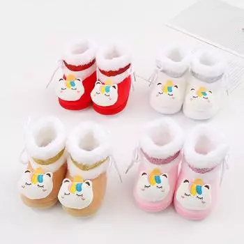 Детские теплые туфли с героями мультфильмов, толстая обувь на мягкой подошве для малышей, детская обувь 13