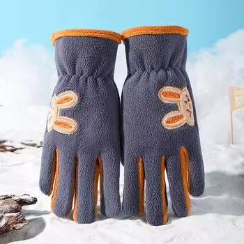 Детские термоперчатки зимние флисовые теплые перчатки для снега ветрозащитные варежки для холодной погоды для занятий спортом на открытом воздухе катание на лыжах сноуборде синий