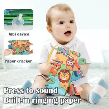 Детские тканевые книги, игрушки, мягкие детские книги, 3D тактильные сенсорные обучающие детские тканевые книги, игрушки, мультяшные животные, тканевая книга